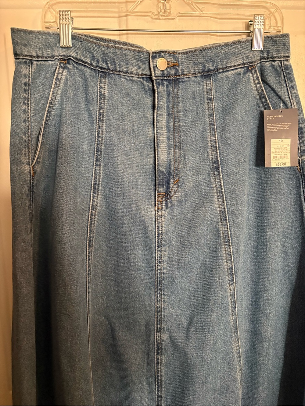 Universal Threads NWT Classic Blue Denim Maxi Skirt - Timeless A-Line Design 10 - Picture 13 of 13